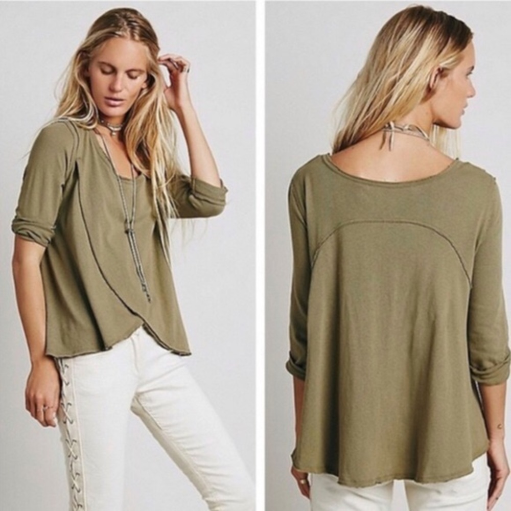 We the Free Tulip Front Raw Hem Top